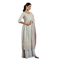Libas Art Womens Embroidered Georgette A Line