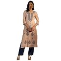 Libas Embroidered Chanderi Silk Straight Kurta 