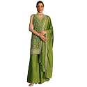 Libas Embroidered Chinon Straight Kurta With Palazzo
