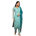 Libas Embroidered Georgette Straight Kurta With Trouser