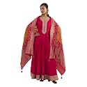 Libas Embroidered Silk Blend A-Line Gown 