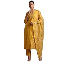 Libas Embroidered Silk blend Straight Kurta with