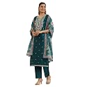 Libas Embroidered Silk Blend Straight Kurta with