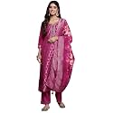 Libas Women39s Woven Design Silk Blend Straight