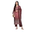 Libas Maroon Printed Poly Crepe Straight Kurta