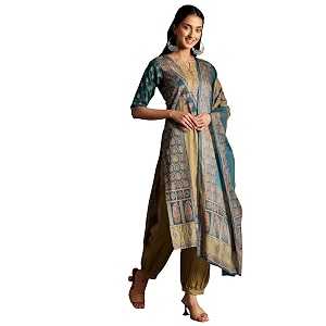 Libas Womens Printed Cotton Straight Kurta With