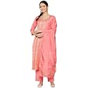 Libas Womens Woven Design Silk Blend Straight