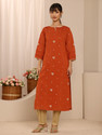 LIBAS Printed Chanderi Straight Kurta for Women