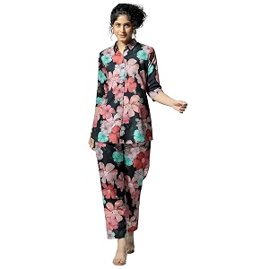 libas printed cotton blend co-ord set