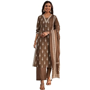 Libas Printed Cotton Straight Kurta With Palazzo