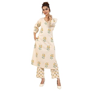 Libas Printed Cotton Straight Kurta Set for