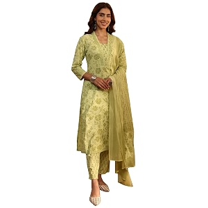 Libas Printed Cotton Straight Kurta With Trouser