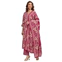 Libas Printed Cotton Straight Kurta With Trousers and Dupatta | daily wear suit
