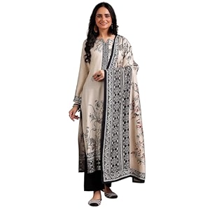 Libas Printed Silk Blend Straight Kurta With