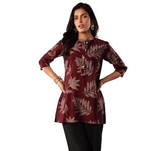 Libas Printed Silk Blend Straight Kurti Suit