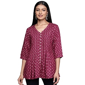 Libas Printed Viscose A-Line Kurti