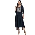 Libas Women39s Embellished Silk A-Line Kurta