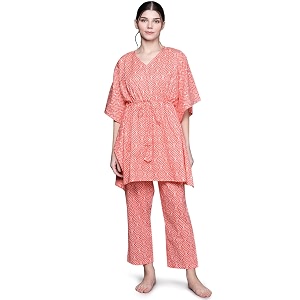 Libas Womens Printed Cotton Relaxed Night Suit