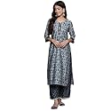 Libas Women39s Printed Silk Blend Straight Kurta
