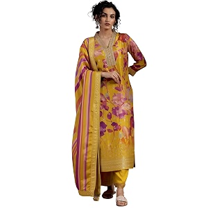 Libas Womens Printed Silk Blend Straight Kurta