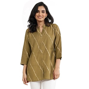 Libas Womens Printed Silk Blend Straight Kurti