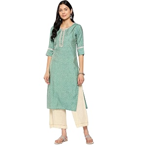 Libas Womens Silk Printed Straight Kurtas Suit