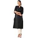 Libas Womens Solid Cotton Blend Straight Kurta