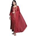 Libas Women39s Woven Design Silk Blend Straight