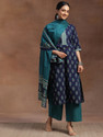 LIBAS Women Cotton Blend Kurta Palazzo Dupatta