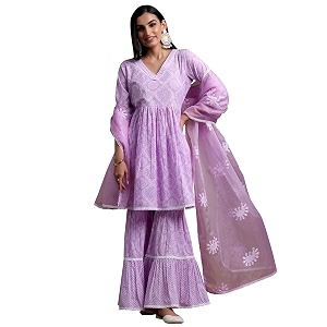 Libas Women Cotton Printed A-Line Kurta With