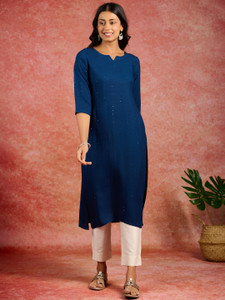 LIBAS Women Embellished Straight Kurta