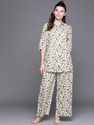 LIBAS . Women Floral Print White Night