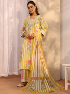 LIBAS Women Kurta Palazzo Dupatta Set