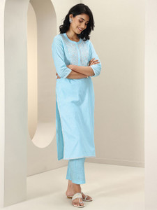 LIBAS Women Kurta Palazzo Dupatta Set