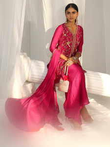 LIBAS Women Kurta Palazzo Dupatta Set