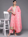 LIBAS Women Kurta Palazzo Dupatta Set