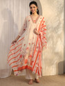 LIBAS Women Chiffon Kurta Pant Dupatta Set