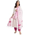 Libas Womens Woven Design Cotton Blend Straight