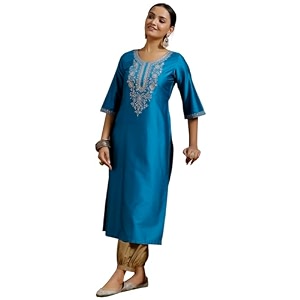 Gerua By Libas Embroidered Silk Straight Kurta
