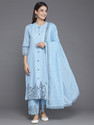LIBAS Women Pure Cotton Kurta Pant Dupatta