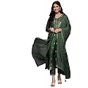 Gerua Embellished Silk Blend Straight Kurta With Trousers and Dupatta