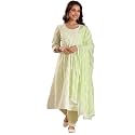 Libas Womens Embroidered Cotton A-Line Kurta with