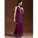 Libas Womens Embroidered Silk Blend Straight Kurta