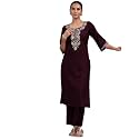 Libas Womens Embroidered Viscose Straight Kurta for