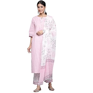 Libas Womens Printed Cotton Straight Kurta With