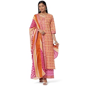Libas Womens Printed Cotton Straight Kurta with