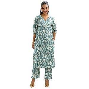 Libas Womens Printed Cotton Straight Kurta With