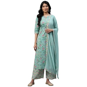 Libas Womens Printed Cotton Straight Kurta With