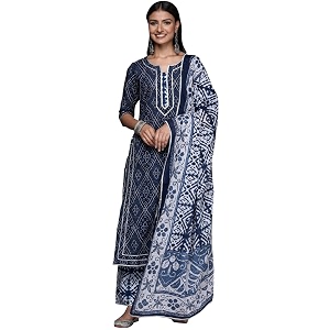Libas Womens Printed Cotton Straight Kurta With