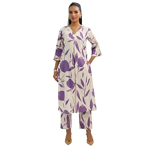 Libas Womens Printed Cotton Straight Kurta With